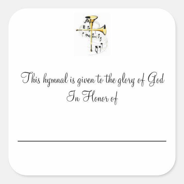 Adesivo Quadrado Placas Hímnais em Honra de (Frente)