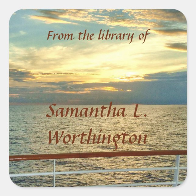 Adesivo Quadrado Placas Personalizadas do Marine Sunrise (Frente)