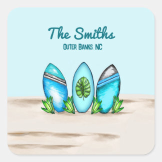 Adesivo Quadrado Placas surf retrais