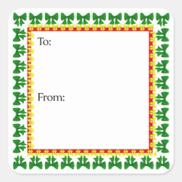 Adesivo Quadrado Plaid Bows Sticker