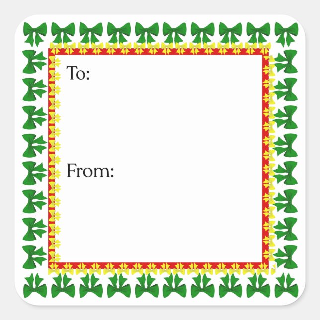 Adesivo Quadrado Plaid Bows Sticker (Frente)