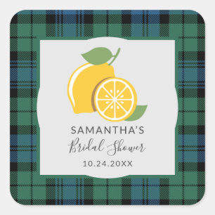Adesivo Quadrado Plaid Clan Campbell Tartan Rústico Chá de Noiva