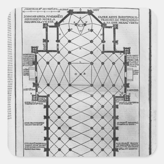 Adesivo Quadrado Plano da Catedral de Milão (Frente)