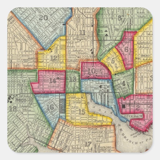 Adesivo Quadrado Plano De Baltimore (Frente)