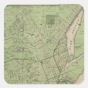 Adesivo Quadrado Plano de Dubuque, Dubuque County, estado de Iowa