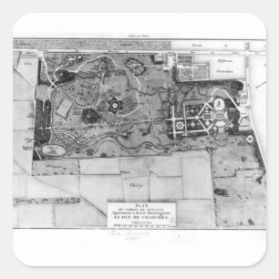 Adesivo Quadrado Plano de Parc Monceau em Paris