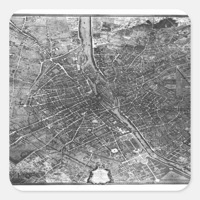 Adesivo Quadrado Plano de Paris, conhecido como "Plano de Turgot" (Frente)