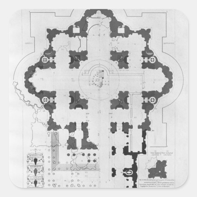 Adesivo Quadrado Plano de Ruas, Basilica de Peter (Frente)