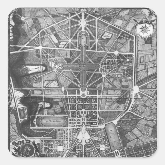 Adesivo Quadrado Plano geral da cidade e Chateau de (Frente)