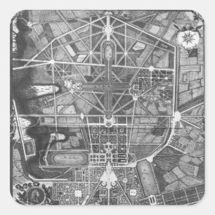Adesivo Quadrado Plano geral da cidade e do castelo de