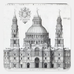 Adesivo Quadrado Plano para St Peter, Roma, 1539