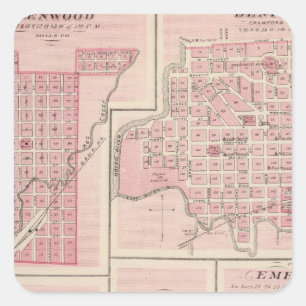 Adesivo Quadrado Planos de Glenwood, Denison, Hastings