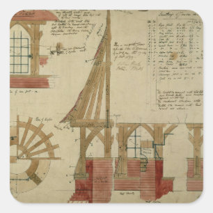 Adesivo Quadrado Planos para a Casa Vermelha, Bexley Heath (caneta