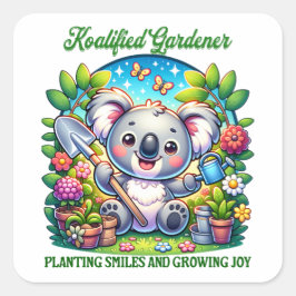 Adesivo Quadrado Planta Botânica Verde de Jardineiro Koalificado