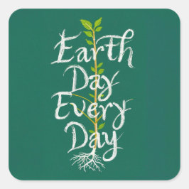 Adesivo Quadrado Planta do Dia da Terra todo dia