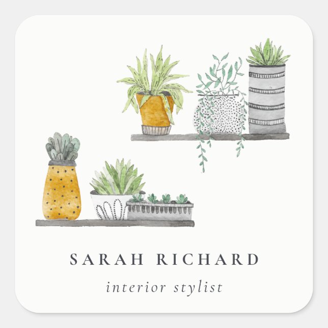 Adesivo Quadrado Plantas De Casas Vazias (Frente)