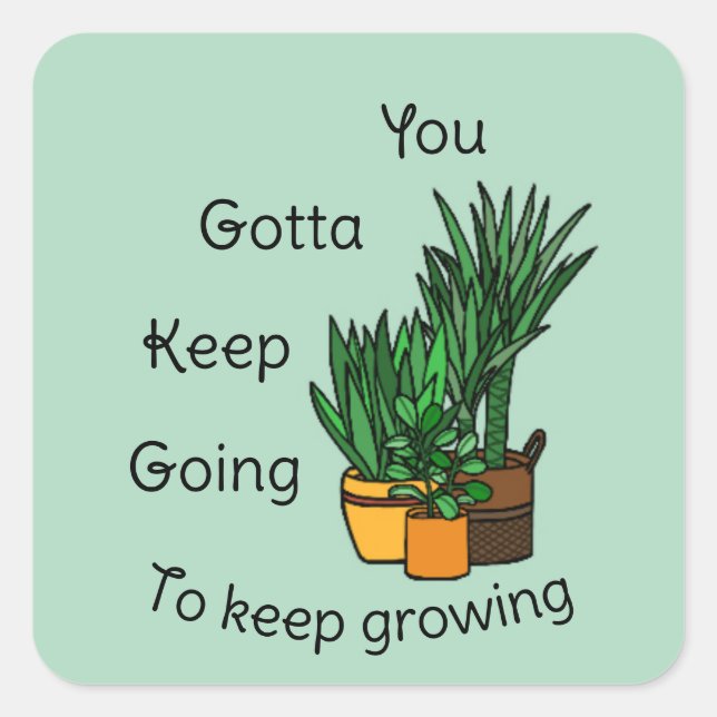 Adesivo Quadrado Planten sticker set “keep growing” (Frente)