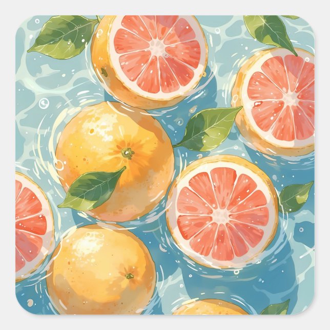 Adesivo Quadrado Plash de Toranja (Frente)