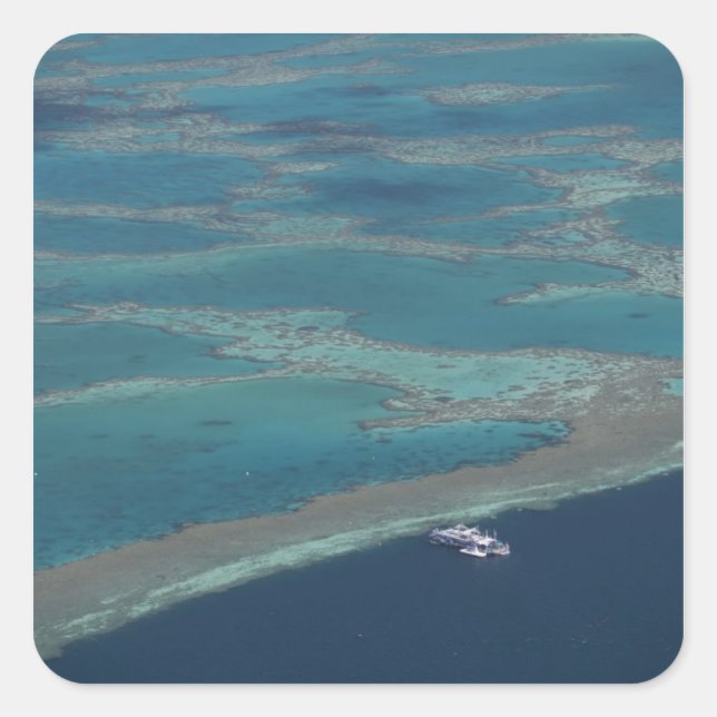 Adesivo Quadrado Plataformas de mergulho perto do recife, barreira  (Frente)