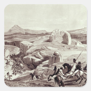 Adesivo Quadrado Platô de Wadela, gravado por J.Ferguson