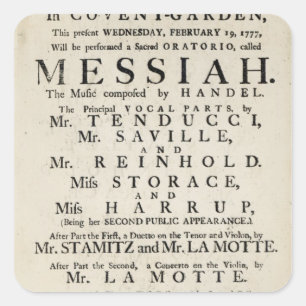 Adesivo Quadrado Playbill que anuncia um desempenho