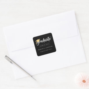 Adesivo Quadrado Playful Script Graduation Square Sticker