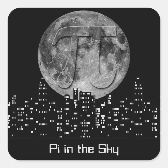 Adesivo Quadrado Plena Lua Pi No Céu (Frente)