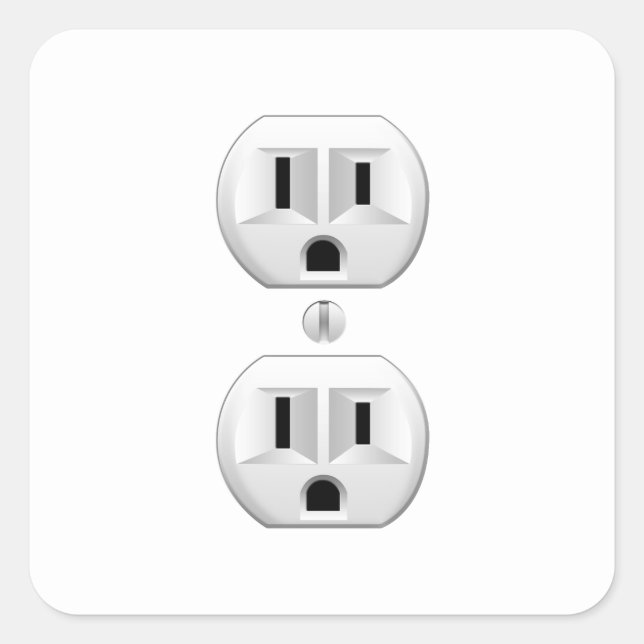 Adesivo Quadrado Plug-elétrico Clique para Personalizar Decor de Co (Frente)