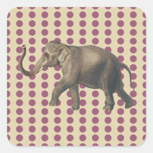 Adesivo Quadrado Plum Spice Moods Dots com Elefante