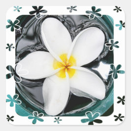Adesivo Quadrado Plumeria Sticker