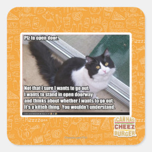 Adesivo Quadrado PLZ ao estar aberto