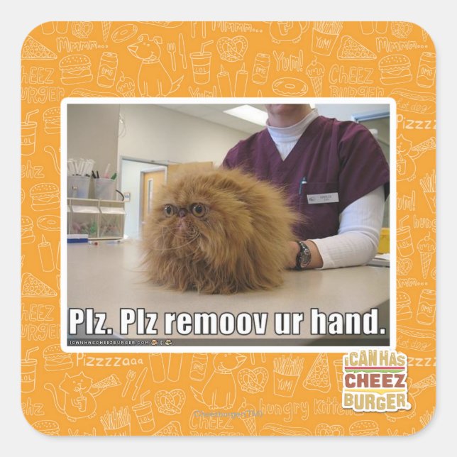 Adesivo Quadrado Plz remove nossa mão (Frente)