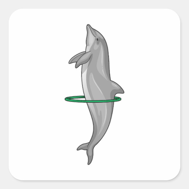 Adesivo Quadrado Pneus de Malhação de golfinhos (Frente)