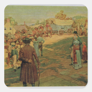 Adesivo Quadrado Pó do carregando a Perry no Lago Erie, 1911