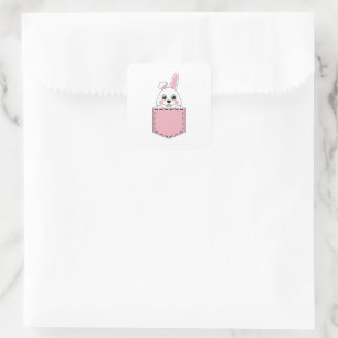 Adesivo Quadrado Pocket Pet Bunny