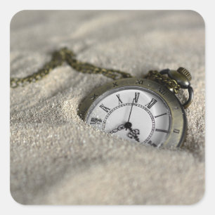 Adesivo Quadrado Pocket Watch - The Sands of Time