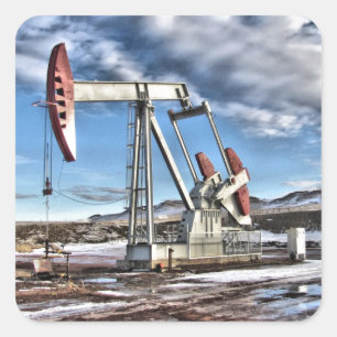 Adesivo Quadrado Poço de petróleo