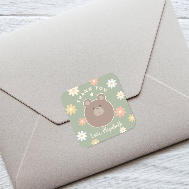 Adesivo Quadrado Podemos Ampliar O Chá de fraldas De Espera Obrigad (Criador carregado)