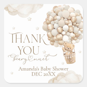 Adesivo Quadrado Podemos Esperar Chá de fraldas neutro por gênero