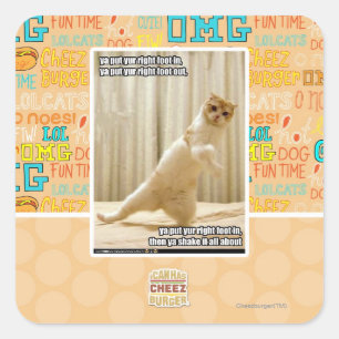 Adesivo Quadrado Põe o pé direito, põe o pé direito