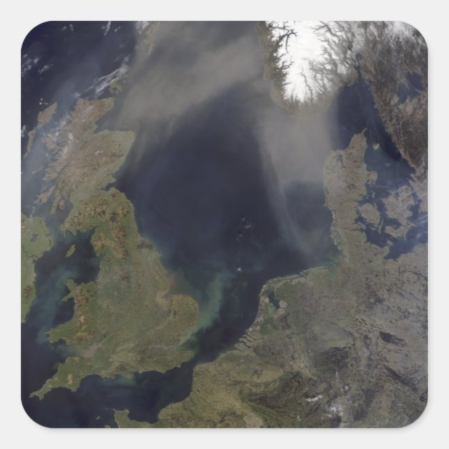 Adesivo Quadrado Poeira africana soprando sobre a Escócia (Frente)