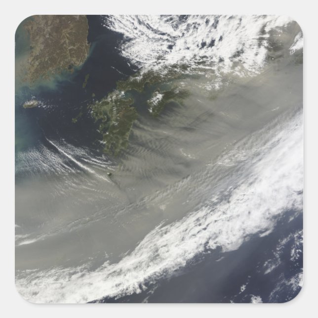 Adesivo Quadrado Poeira sobre o Japão (Frente)