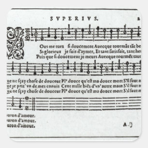 Adesivo Quadrado Poema à música por Jean Antoine de Baif