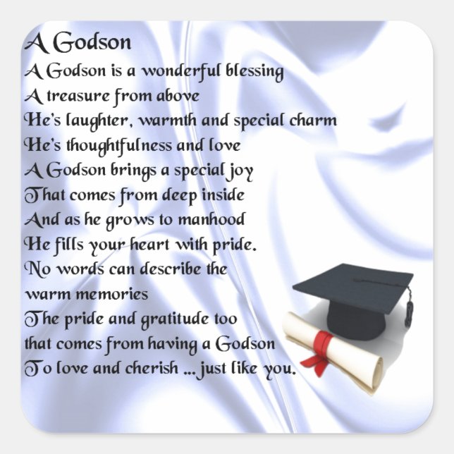 Adesivo Quadrado Poema de Godson - design de Graduação (Frente)