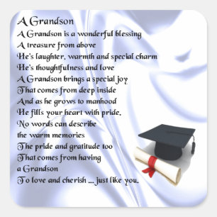 Adesivo Quadrado Poema   do neto da graduação