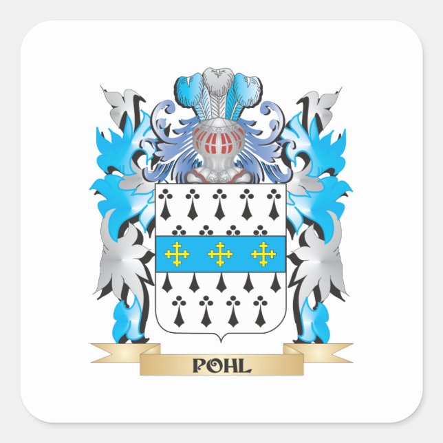 Adesivo Quadrado Pohl Casaco de Braços - Proteção para a Família (Frente)