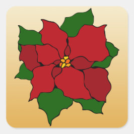Adesivo Quadrado Poinsettia De Vidro Estreito