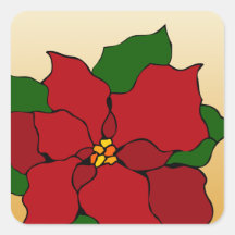 Poinsettia de Vidro Pintado