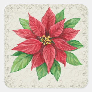 Adesivo Quadrado Poinsettia Sticker - SRF