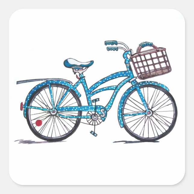 Adesivo Quadrado Poka Dot Beach Cruiser Sticker (Frente)